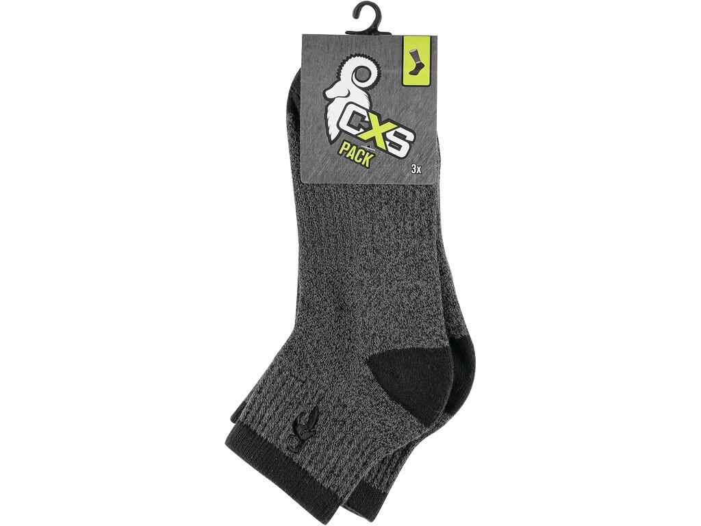 Ponožky CXS PACK, tmavě šedé, 3 páry, vel. 40 - 42